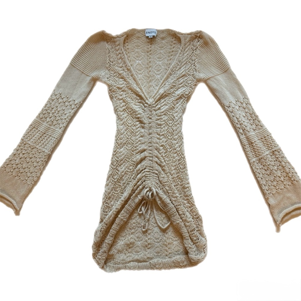 Cream Crochet Knit dress